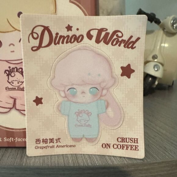 Poomart DIMOO Crush on Coffee Series Plush Pendant - Grapefruit Americano - Picture 2 of 5